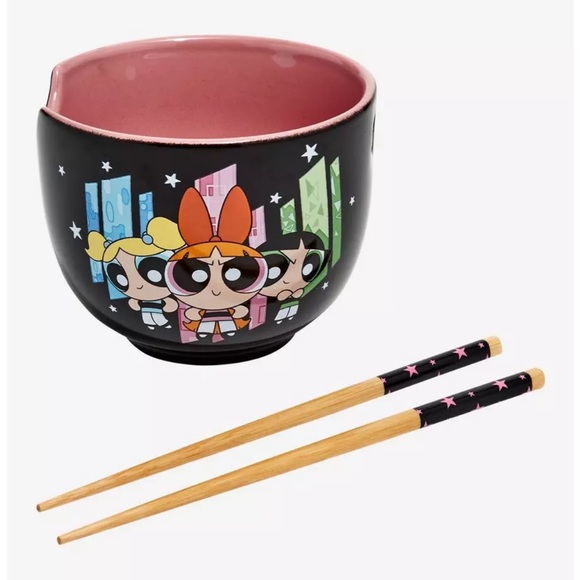 The Powerpuff Girls Panel Portraits 20oz Ramen Bowl/w Chopsticks New in Package - Picture 3 of 5